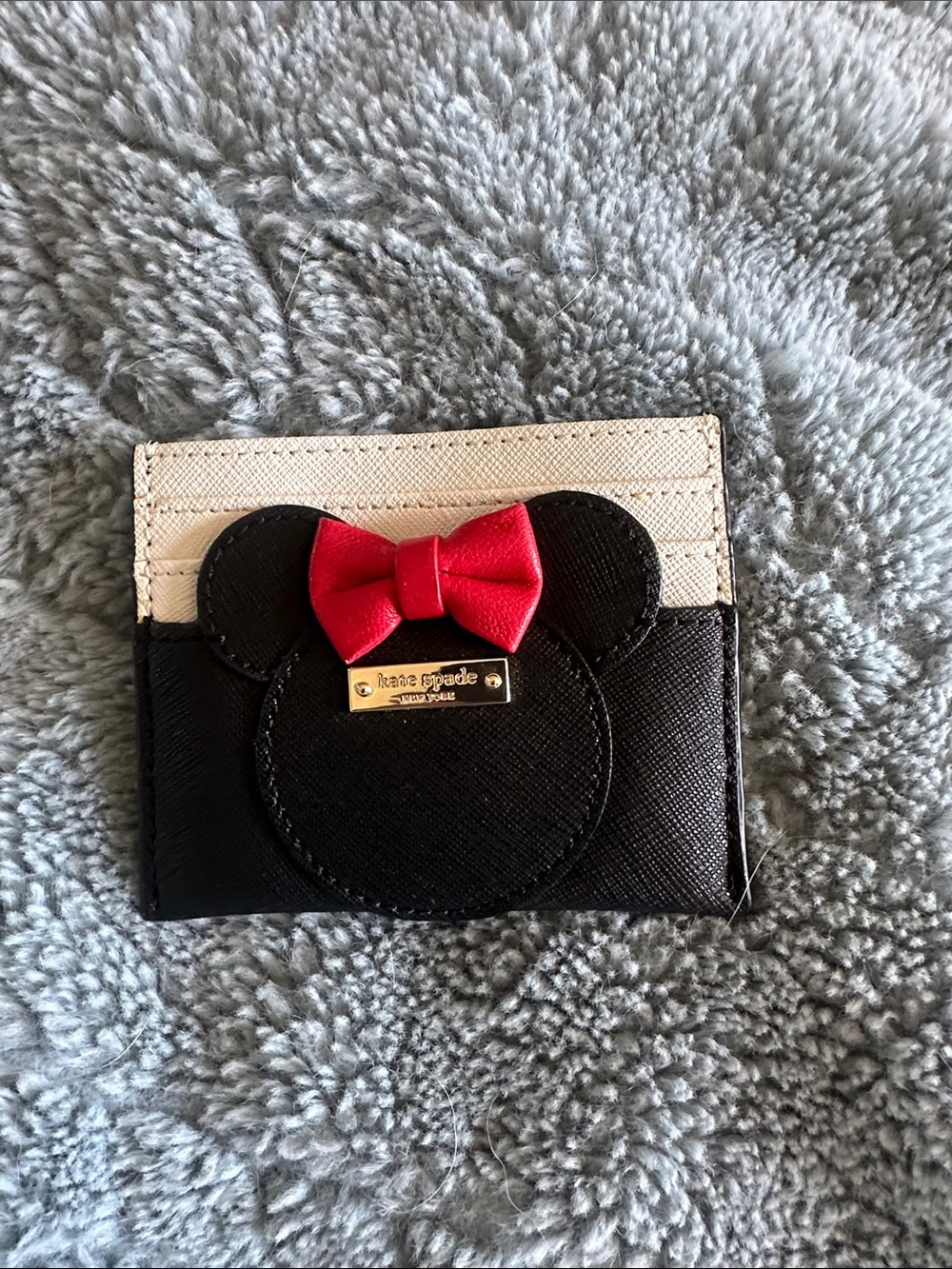 kate spade Kids Black, Cream & Red Minnie Card Holder
